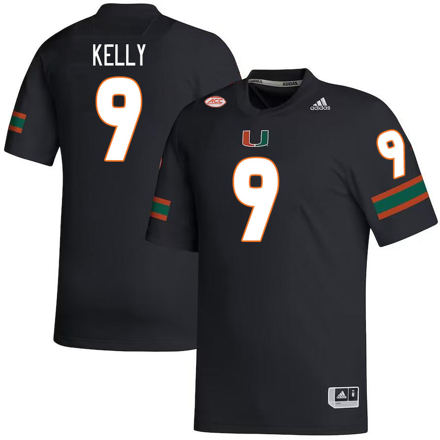 Men #9 Nyjalik Kelly Miami Hurricanes College Football Jerseys Stitched-Black